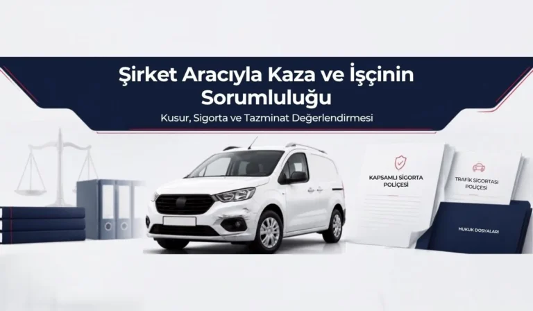 Şirket aracıyla kaza, işçi sorumluluğu, kusur, sigorta ve tazminat değerlendirmesi