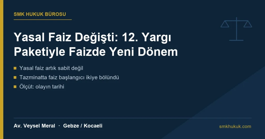 12. Yargı Paketi ile değişen yasal faiz oranları ve tazminat davalarında faiz başlangıcı